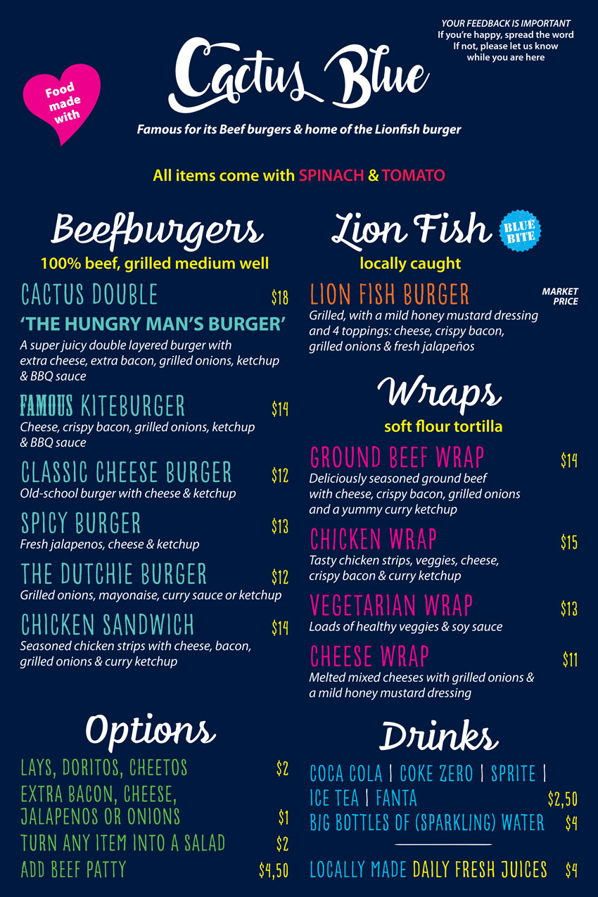 Cactus menu discount